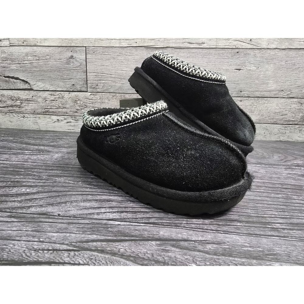 UGG Tasman II Slippers Toddler Size 9 Shoes Black Suede Slip On